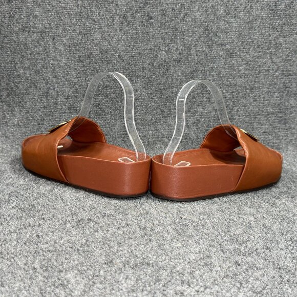 Tory Burch Patos Slide Sandals Women's Size 8.5 Brown Leather Summer Beach Pool - Picture 7 of 12